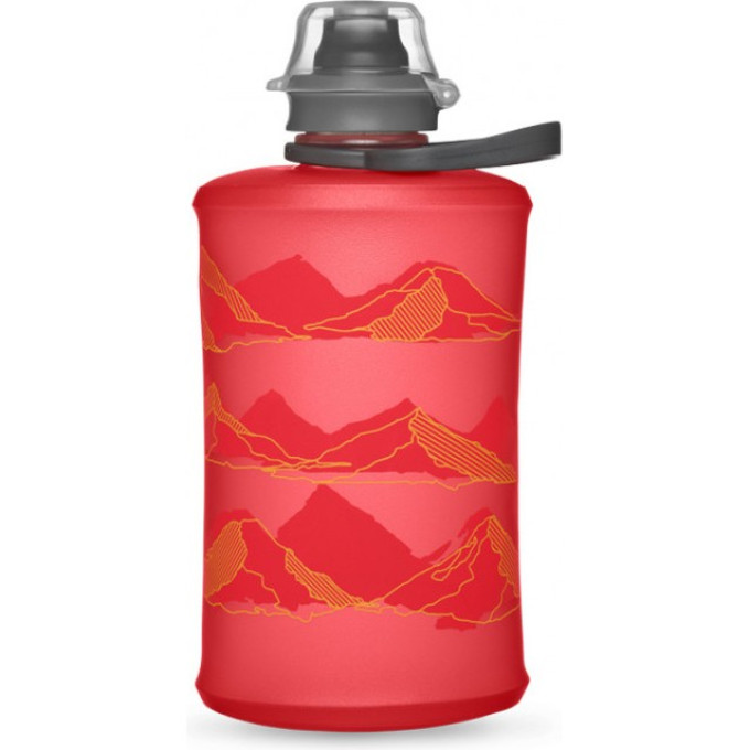 Мягкая фляга для воды HYDRAPAK STOW 0,35L (GS340RM) красная, графика 